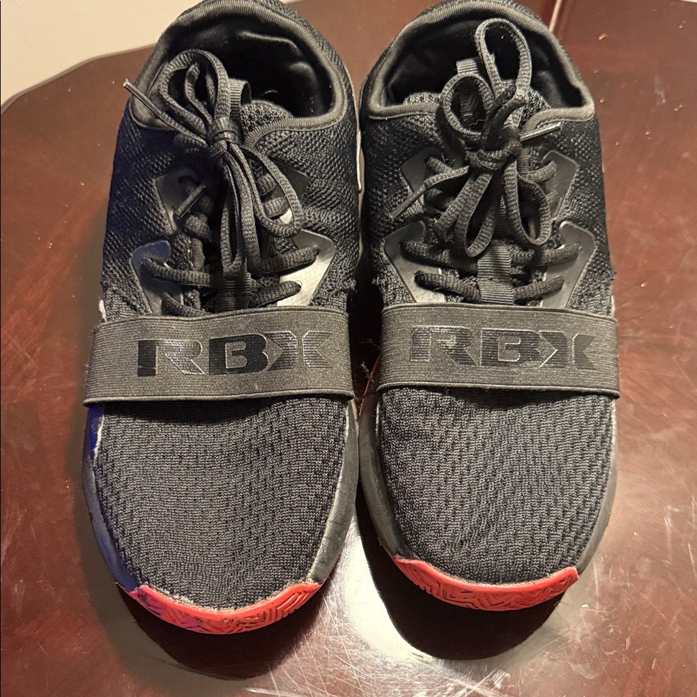 RBX Men's Black Sneakers with Red Soles